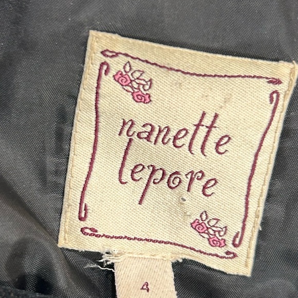 Nanette Lepore black silk & cotton blend embroidered blazer with fringe size 4 - Picture 7 of 10